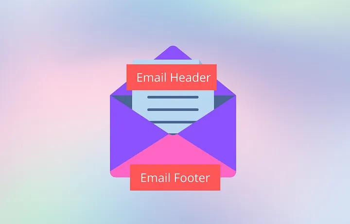 email header or footer