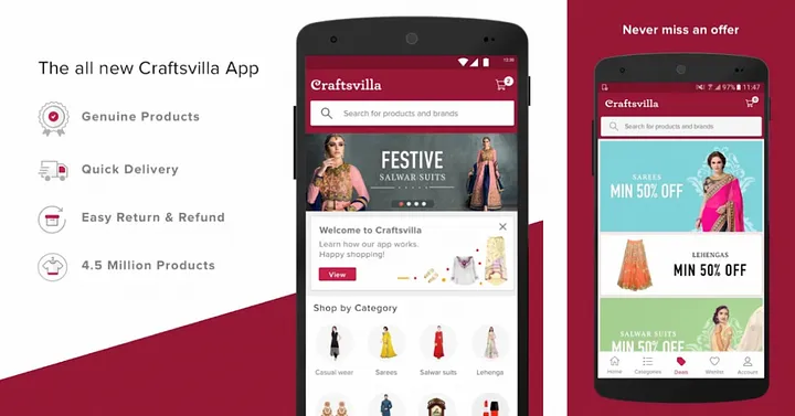 Online Shopping Apps in India-craftsvilla